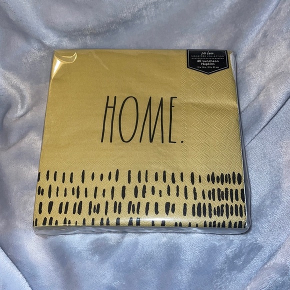 Rae Dunn Other - Rae Dunn Paper Luncheon Napkins “Home” Gold